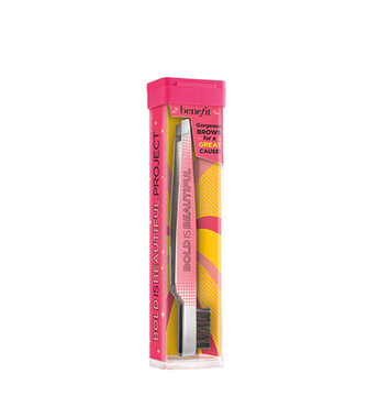 Slant tweezer & brow brush